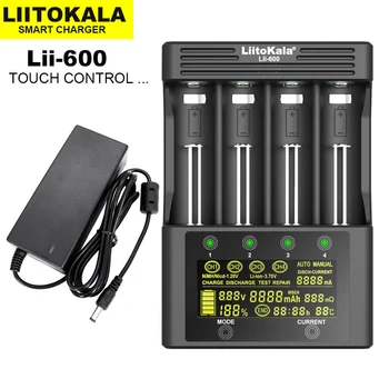 LiitoKala Lii-600 ЖК-зарядное устройство для литий-ионных аккумуляторов 3,7 В и NiMH 1,2 В Подходит для 18650 26650 21700 26700 18350 AA AAA