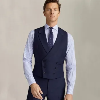Модный однобортный костюм, Жилеты для мужчин, серый, черный, мужской жилет высокого класса, приталенный, деловой, повседневный жилет