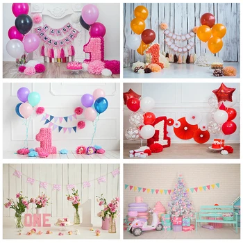 Mocsicka Фон для Фотосъемки на 1-й День рождения, День Рождения, Воздушный шар, Цветы, Декорации, Фон для Фотосессии, Фотостудия