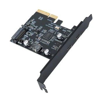 Автомобильный адаптер с 2 портами PCI-E на USB 3.2 Type-C с 2 портами расширения Type-C PCI-Express X4 X8 X16 для Windows7/8/10/11 Linux-