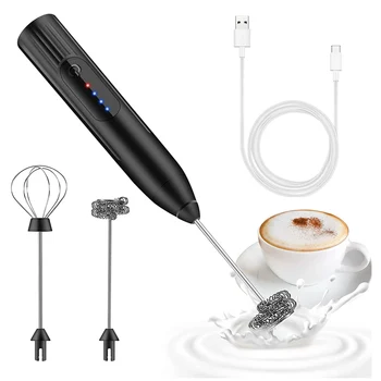 Электрическая палочка для вспенивания молока, перезаряжаемый через USB Электрический вспениватель молока, для кофе, Капучино, Латте, горячего шоколада
