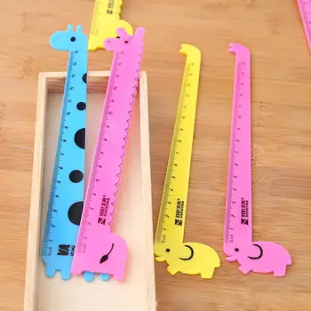 Cute Rulers Cartoon Giraffe Animal Plastic Ruler Kids Student School Stationery Gift Rulers линейка для пэчворка транспортир