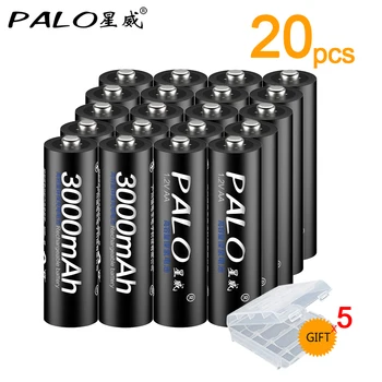 PALO 20 шт., батарея типа АА, 1,2 В 3000 мАч, Ni-MH, перезаряжаемые батареи 2a для игрушек, автомобиля