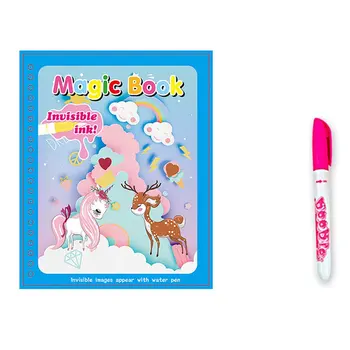 Детская книжка с цветными картинками ручной работы для детского сада, раскрашивающая граффити, многоразовая волшебная книга для рисования водой