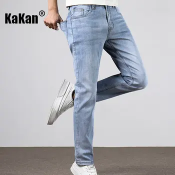 Kakan - Корейская версия новой молодежной мужской одежды из тонкого денима, модная облегающая эластичная прямая трубка, Повседневная Длинная джинсовая ткань K42-601