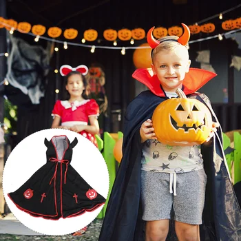 Одежда для мальчиков, Детский плащ с перекрестным рисунком, одежда для Хэллоуина, праздничный костюм для выступлений, аксессуары для косплея
