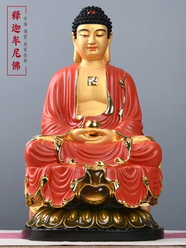 Статуя Будды Шакьямуни, чистая медь, позолоченное золото, Будда Шакьямуни, украшения для домашнего поклонения, украшения для дома