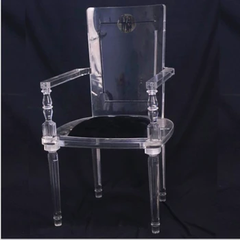 Изготовленный на заказ 2022 Прозрачный Стеклянный Акриловый Обеденный стул с высокой спинкой без подлокотника