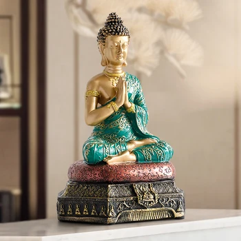 Статуи Будды Таиланд для сада офиса домашнего декора Украшение стола фэншуй индуистская статуэтка сидящего Будды Украшение
