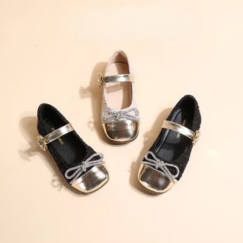 2023 Новые простые женские туфли Mary Janes для вечеринки, повседневная кожаная обувь принцессы с цветочным узором, Универсальная детская модная нескользящая обувь