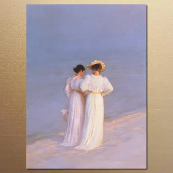 Картина-портрет Женщины Высокого качества Promenade A Skagen От Peter Severin Kroyer Картина маслом На холсте Ручная роспись