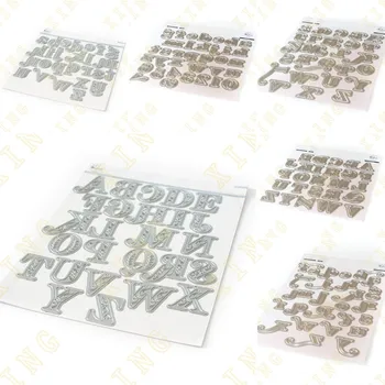 2022 Новый Abcdef 26 Английских букв в верхнем и нижнем регистре, металлические режущие штампы, Трафарет для оформления дневника, шаблон для тиснения