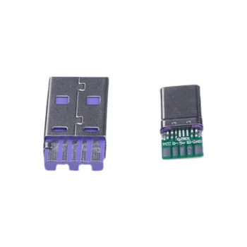 1 Комплект USB-адаптера Быстрой зарядки Type-C 65 Вт 5A с разъемом для сварки с 5-контактной печатной платой Type A с разъемом 5Pin Type-C для зарядки данных DIY DIY Kit