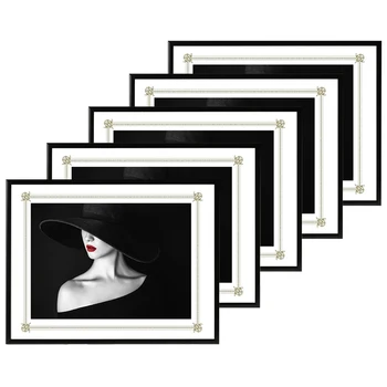Рамки для фотографий из черного алюминиевого сплава формата А4 для картин, 5 шт., рамка для плаката на холсте, гостиная, спальня, Настенная декоративная рамка для дома