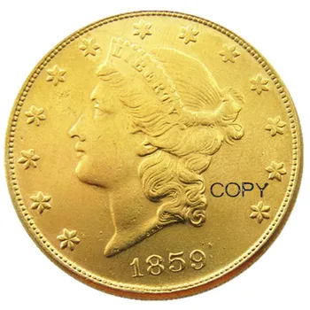 US 1859/1898/1904 с девизом, датой смешивания, 100шт ДВАДЦАТЬ ДОЛЛАРОВ на реверсе, 100% латунная копировальная монета