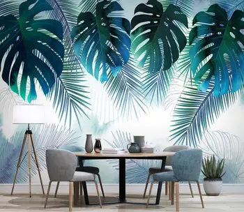 Пользовательские обои Скандинавские тропические растения акварель банановый лист ТВ фон настенная роспись украшение дома гостиная 3D обои