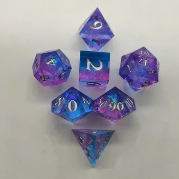 Прямоугольный острый набор кубиков из смолы DND7, играющий в кости дракон и подземелье, бегущая групповая игра, сито для настольной игры Ктулху, ролевой игрок